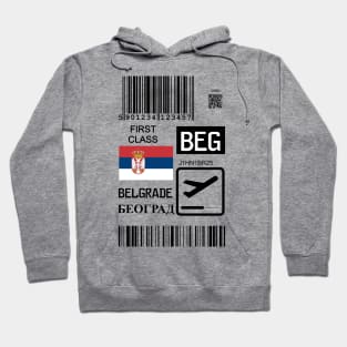 Belgrade Serbia travel ticket Hoodie